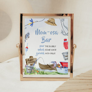 Fishing Baby Shower Mom Osa Bar Poster