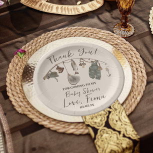 Fishing baby shower Reel excited Paper Plates