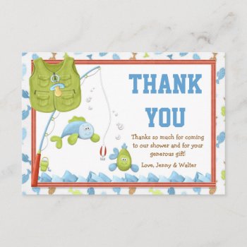 Fishing Baby Shower Thank You Card by eventfulcards at Zazzle