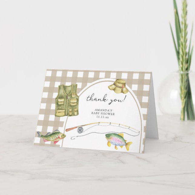 fishing baby shower thank you card (Front)