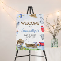 Fishing Baby Shower Welcome Sign