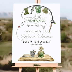Fishing Baby Shower Welcome Sign Editable Boy Fish