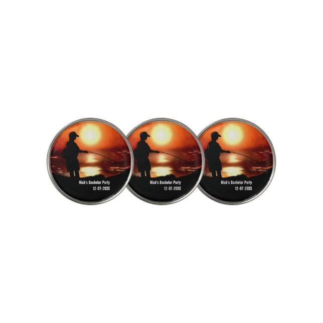 Fishing bachelor party Fishing lover Fishing party Golf Ball Marker (3 Up)