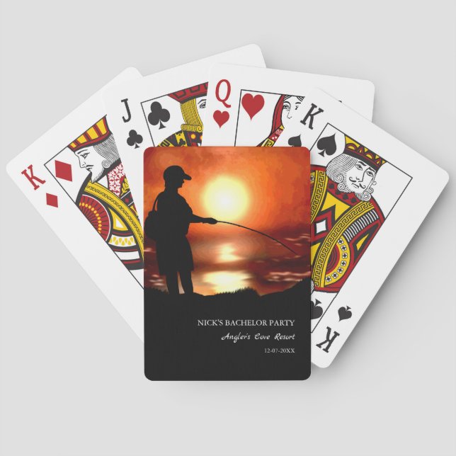 Fishing bachelor party Fishing lover Fishing party Poker Cards (Back)