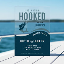 Fishing Bachelor Party Funny She's Got Him Hooked