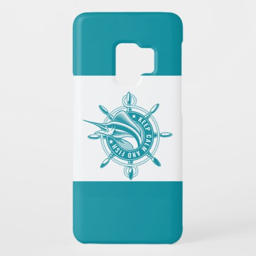 Fishing badge Keep Calm and fish Case_Mate Samsung Galaxy S9 Case