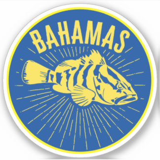 Fishing Bahamas Fisherman Diver Diving Grouper Sticker