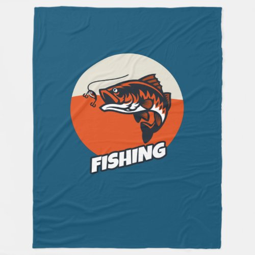 Fishing Bait Fleece Blanket