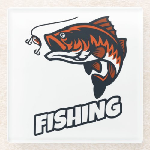 Fishing Bait Glass Coaster
