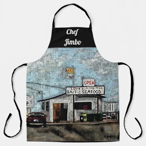 Fishing Bait Shack All_Over Print Apron