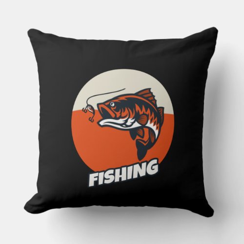 Fishing Bait Throw Pillow