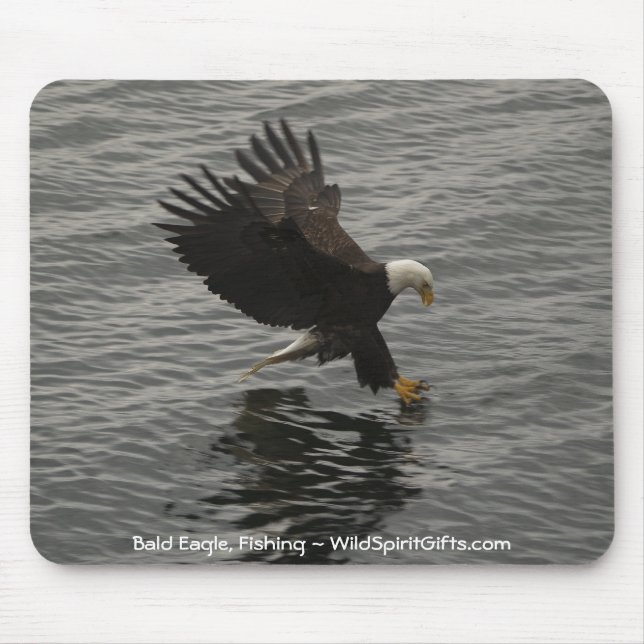 Fishing Bald Eagle Gift Set Mouse Pad (Front)