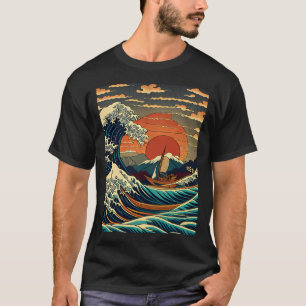Fishing Bass Fishing Angler Dad USA American Flag  T-Shirt