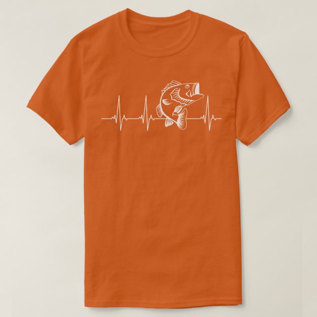 Fishing Bass heartbeat T-Shirt (Design Front)