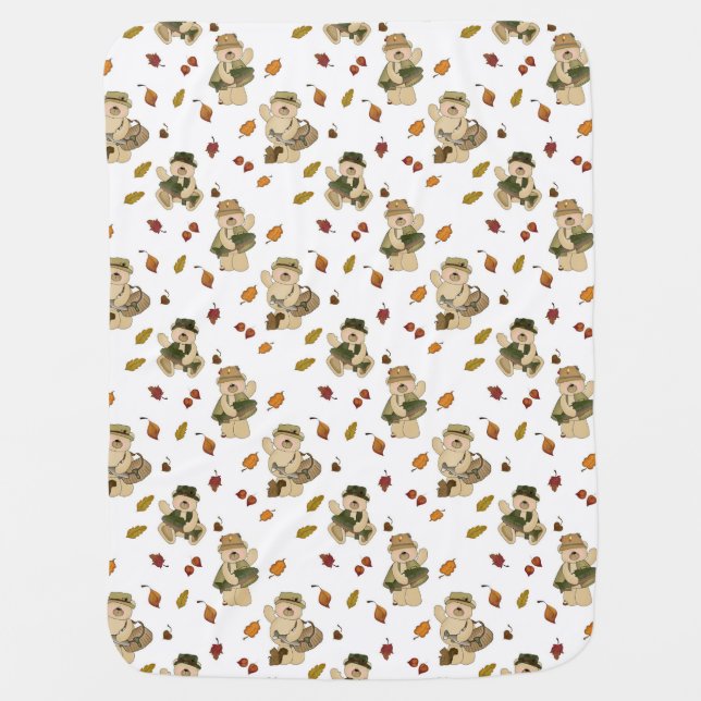 FISHING BEAR BABY BLANKET (Front)