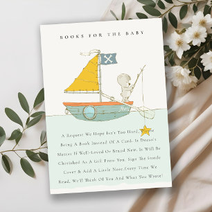 Fishing Bear Star Sailboat Books For Baby Shower Enclosure Card
