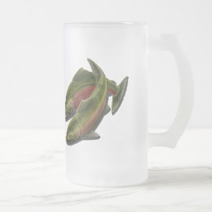 Fishing Beer Mug Coho Salmon Fisherman Beer Glass