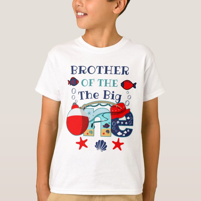 Fishing birthday brother of the Birthday Boy T-Shirt (Front)
