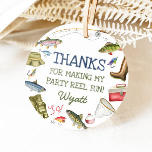 Fishing Birthday Circle Favor Tags