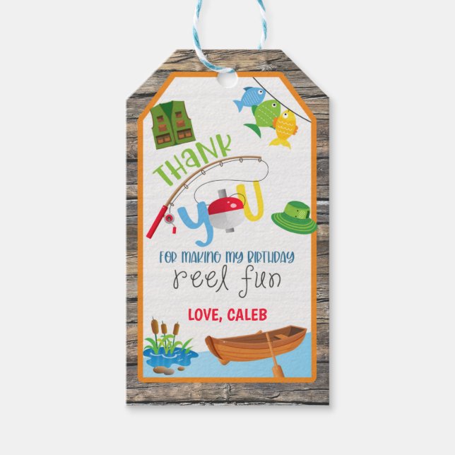 Fishing Birthday Favor Tag (Front)