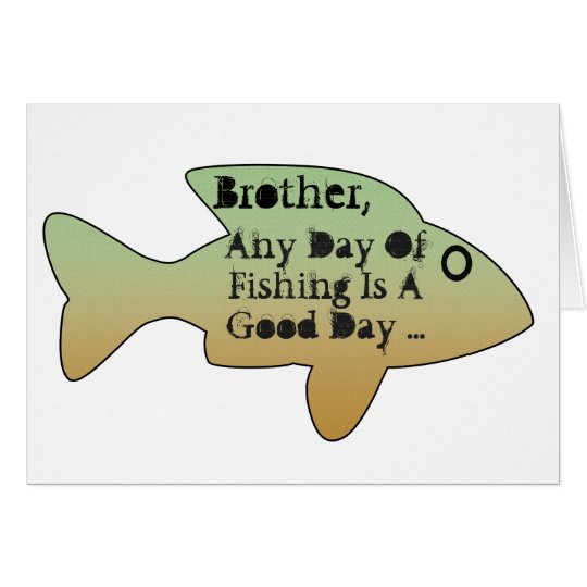 Fishing birthday for a brother, big fish on front. card | Zazzle