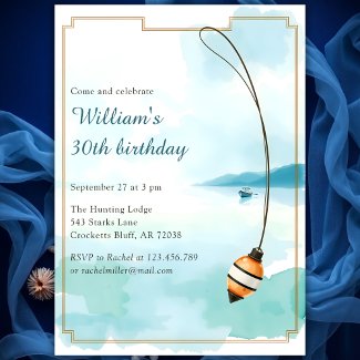 Fishing Birthday for Men 30th Birthday Party
