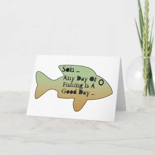 Fishing birthday for son big fish on front card