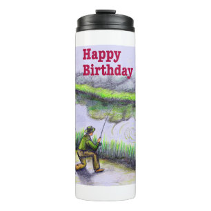 Fishing birthday gift thermal tumbler