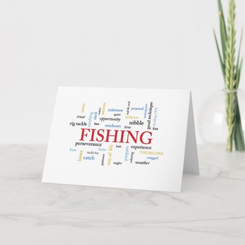 Fishing Birthday in Words Card