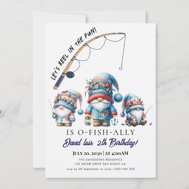 fishing  Birthday Invitation (Front)