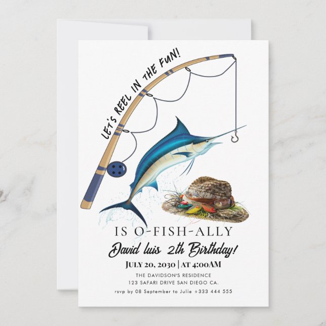 fishing  Birthday Invitation (Front)
