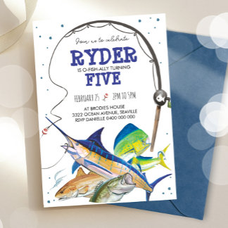 Fishing Birthday Invitation Fish Invite