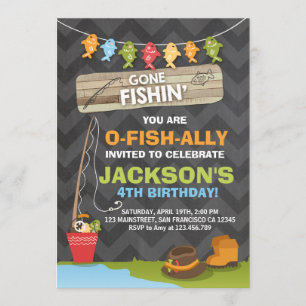 Fishing Birthday Invitation Fishing party Boy
