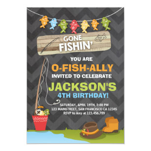 Fish Birthday Invitations Zazzle Fishing Birthday Invitation Party Boy