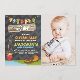 Fishing Birthday Invitation Fishing party Boy