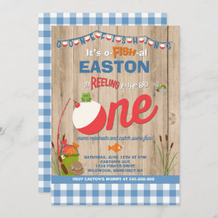 Fishing Birthday Invitation O-Fish-Ally One Party