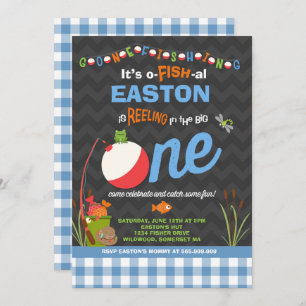 Fishing Birthday Invitation O-Fish-Ally One Party