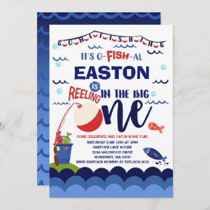 Fishing Birthday Invitation O-Fish-Ally One Party