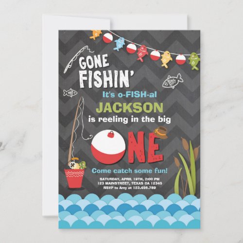 Fishing Birthday Invitation Reeling The big one