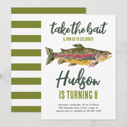Fishing Birthday Invitation- Take the Bait