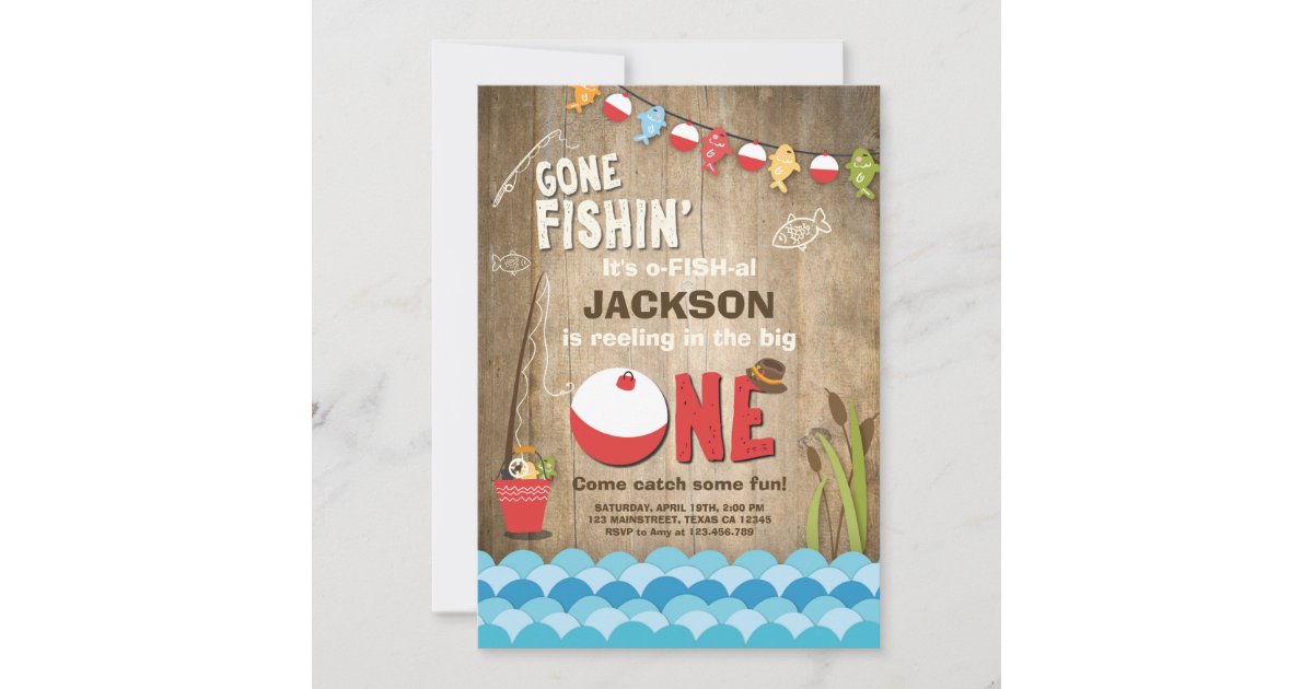 The Big One Fishing Theme Boys First Birthday Paper Plates, Zazzle