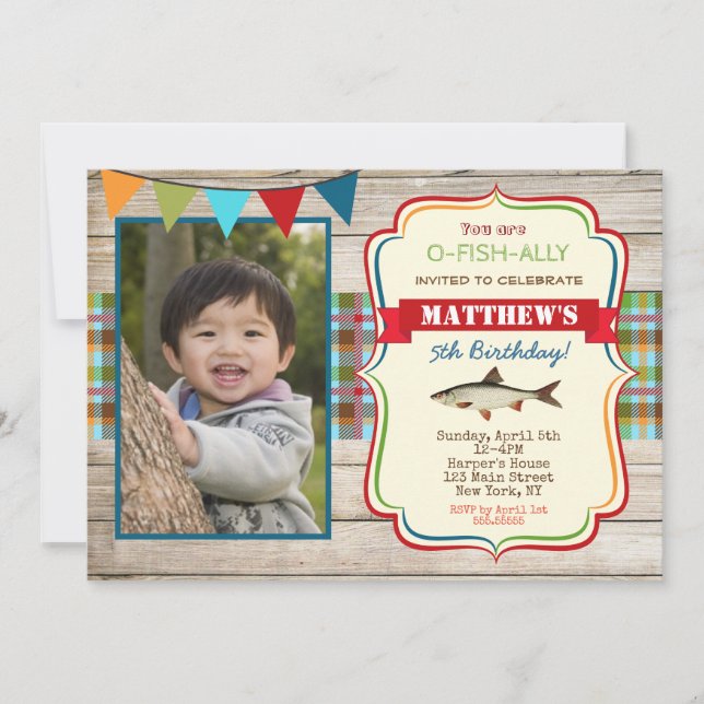 Fishing Birthday Invitations (Front)