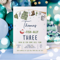 Fishing Birthday Party Boy O-Fish-Ally Birthday  Invitation