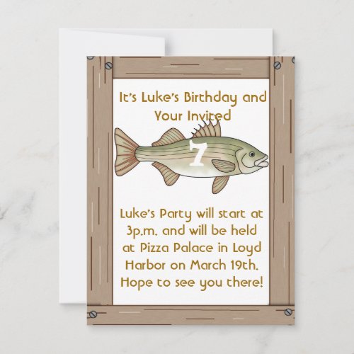 Fishing Birthday Party Boys Invitation