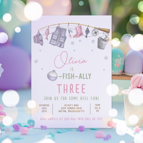  Fishing Birthday Party Girl O_Fish_Ally Party  Invitation