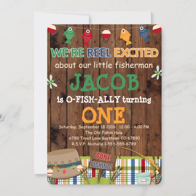 Fishing Birthday Party Invitation (Front)