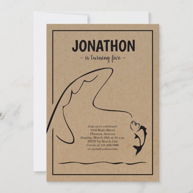 Fishing Birthday Party Invitation (Front)