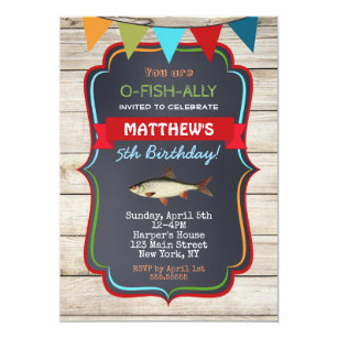 Pole Party Invitations Zazzle Fishing Birthday Party Invitations