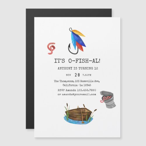 Fishing Birthday Party Magnetic Invitation