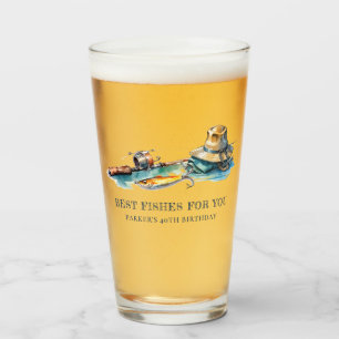 Fishing Birthday Party Personalized Funny Glass